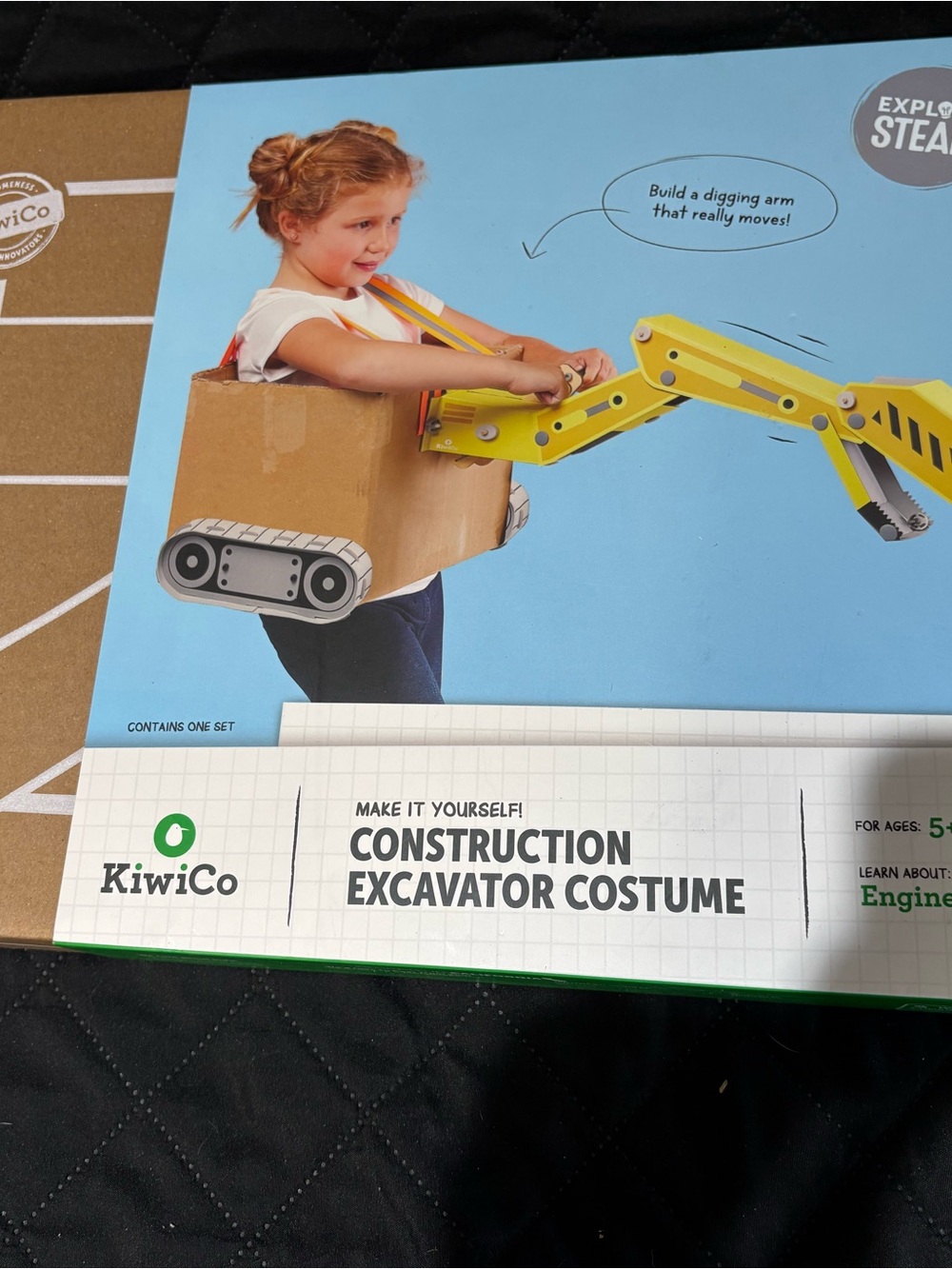 KiwiCo Construction Excavator Costume project kit